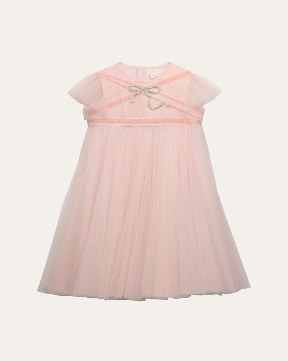 Girl's Ingrid Embellished Bow Dress, Size 12-